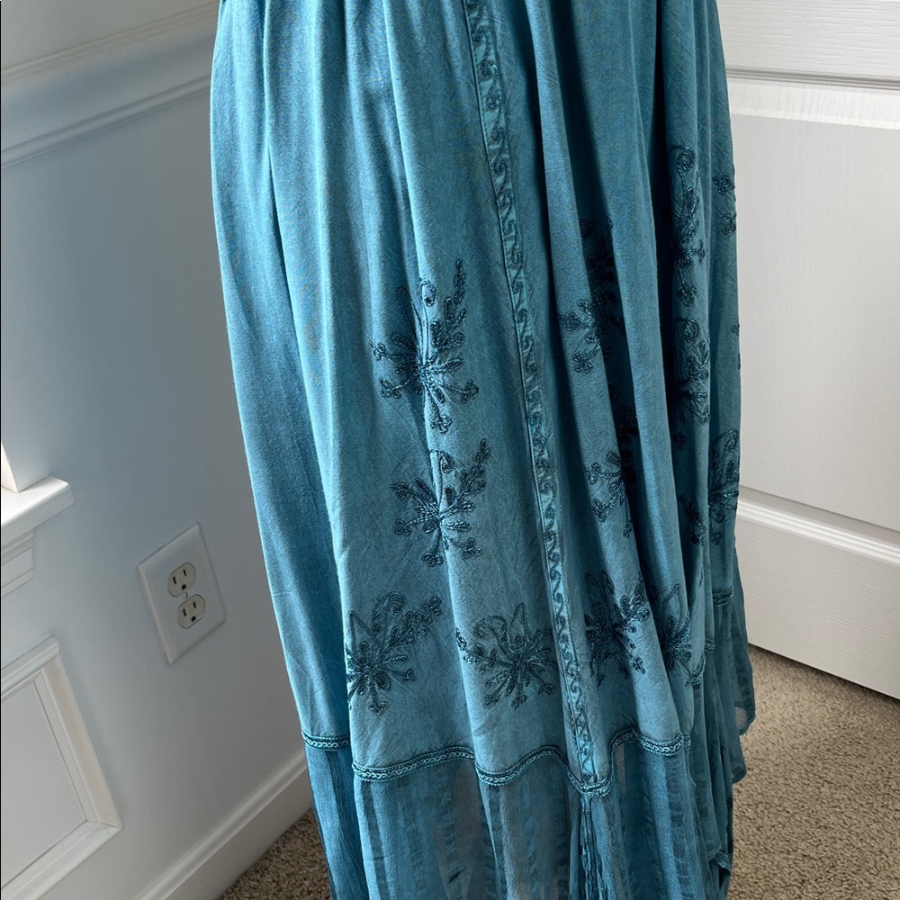 Advance Apparels Teal Embroidered Dress - Picture 8 of 11